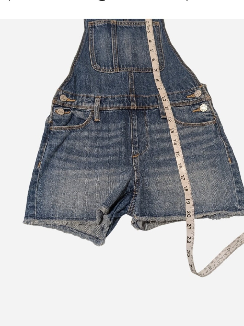 Pre-owned Old Navy Denim Short Overalls in Washed Blue - Picture 3 of 7